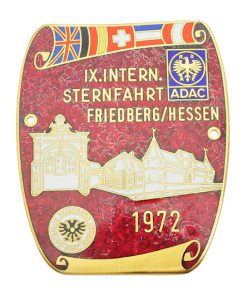 Autoplakette ADAC IX. internationale Sternfahrt 1972 Friedberg Hessen